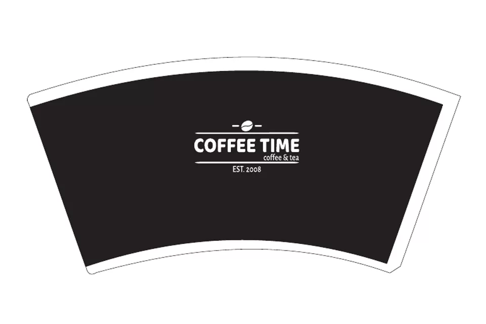 Развертка бумажного стаканчика «COFFEE-TIME»